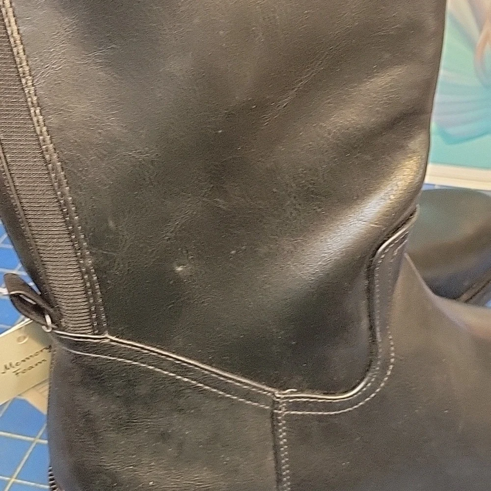 A New Day Memory Foam Black Over the Knee Boots Wide Calf NWT